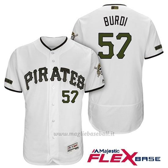 Maglia Baseball Uomo Pittsburgh Pirates Nick Burdi Bianco 2018 1ªAlterner Flex Base